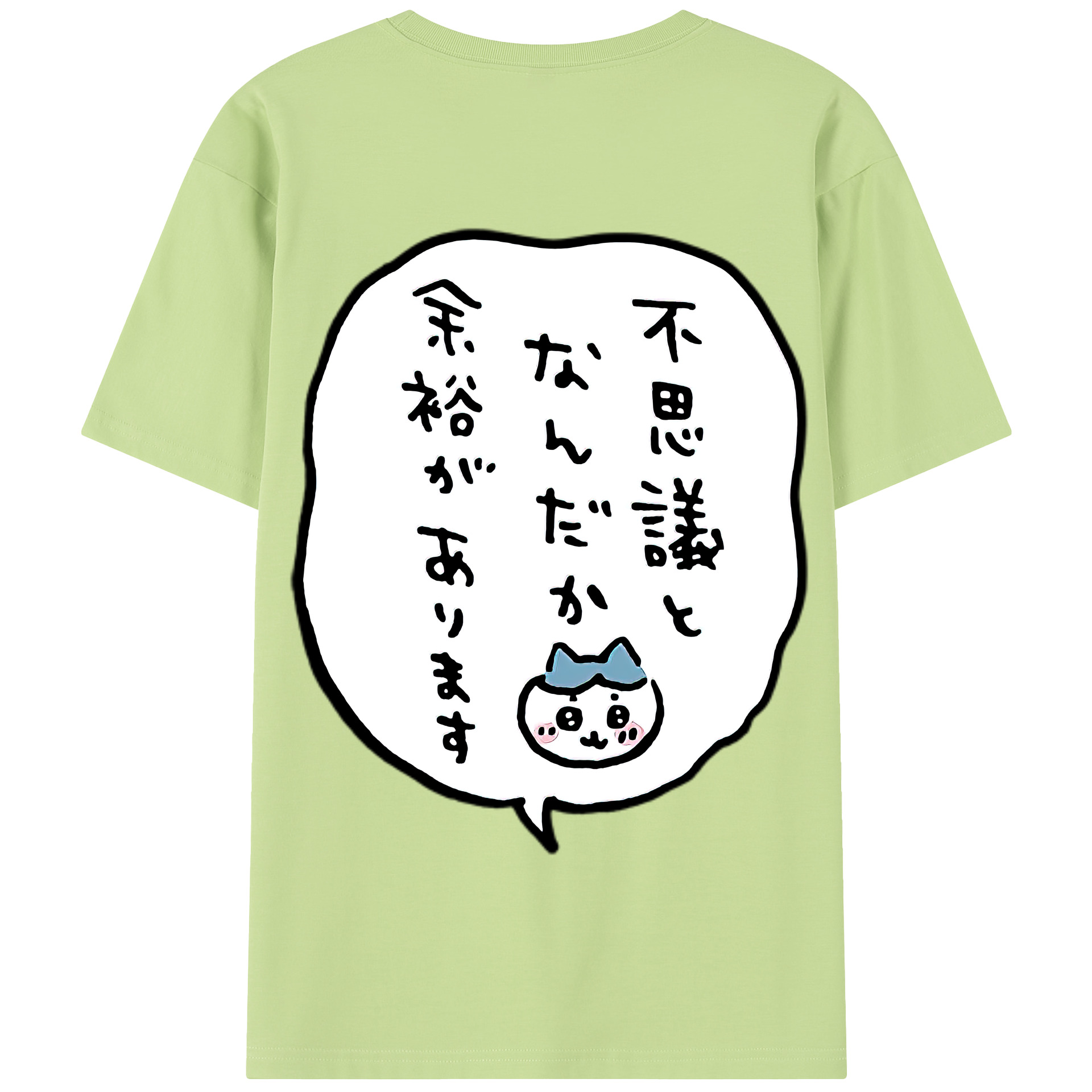 （画像用） ちいかわ ハチワレ Chii-kawa hachiware 綿100％半袖Tシャツ（背面プリント）